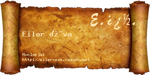 Eiler Éva névjegykártya